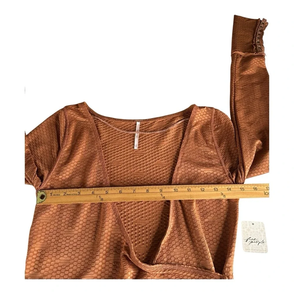 NEW Free people penny mesa combo‎ wrap long sleeve top small